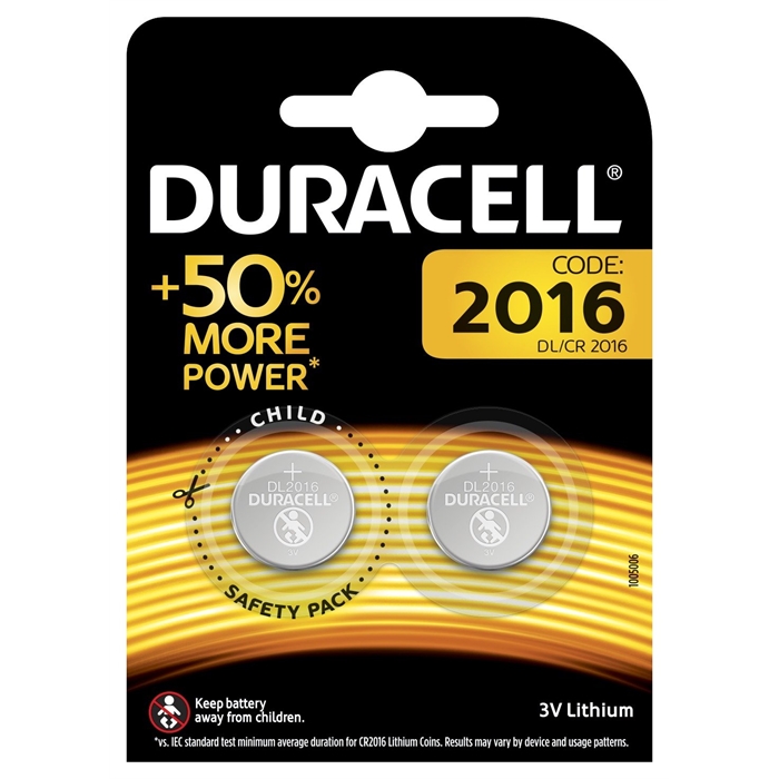 Duracell Düğme Pil CR2016 3 Volt 2 Adet